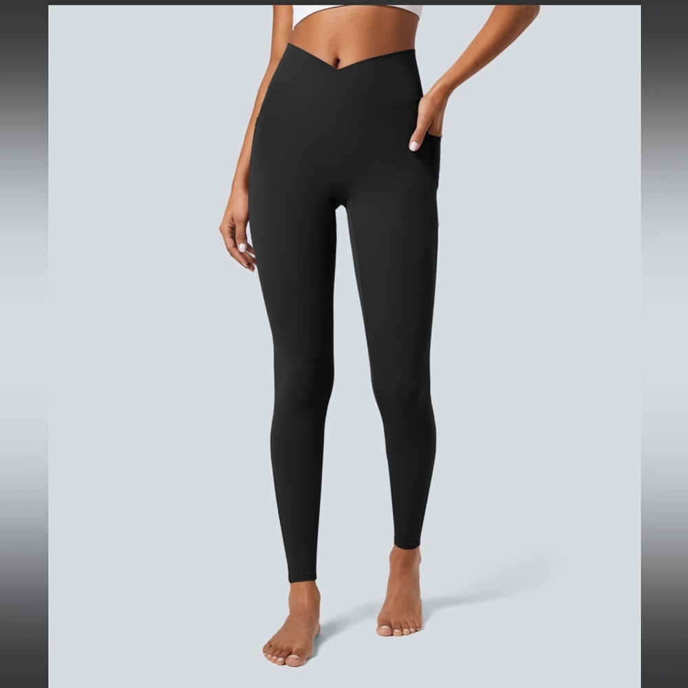 Halara Softlyzero™ Crossover Pocket Plain Leggings-UPF50+